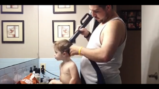 Genius Dad Styles Daughter's Hair With a Vacuum Cleaner